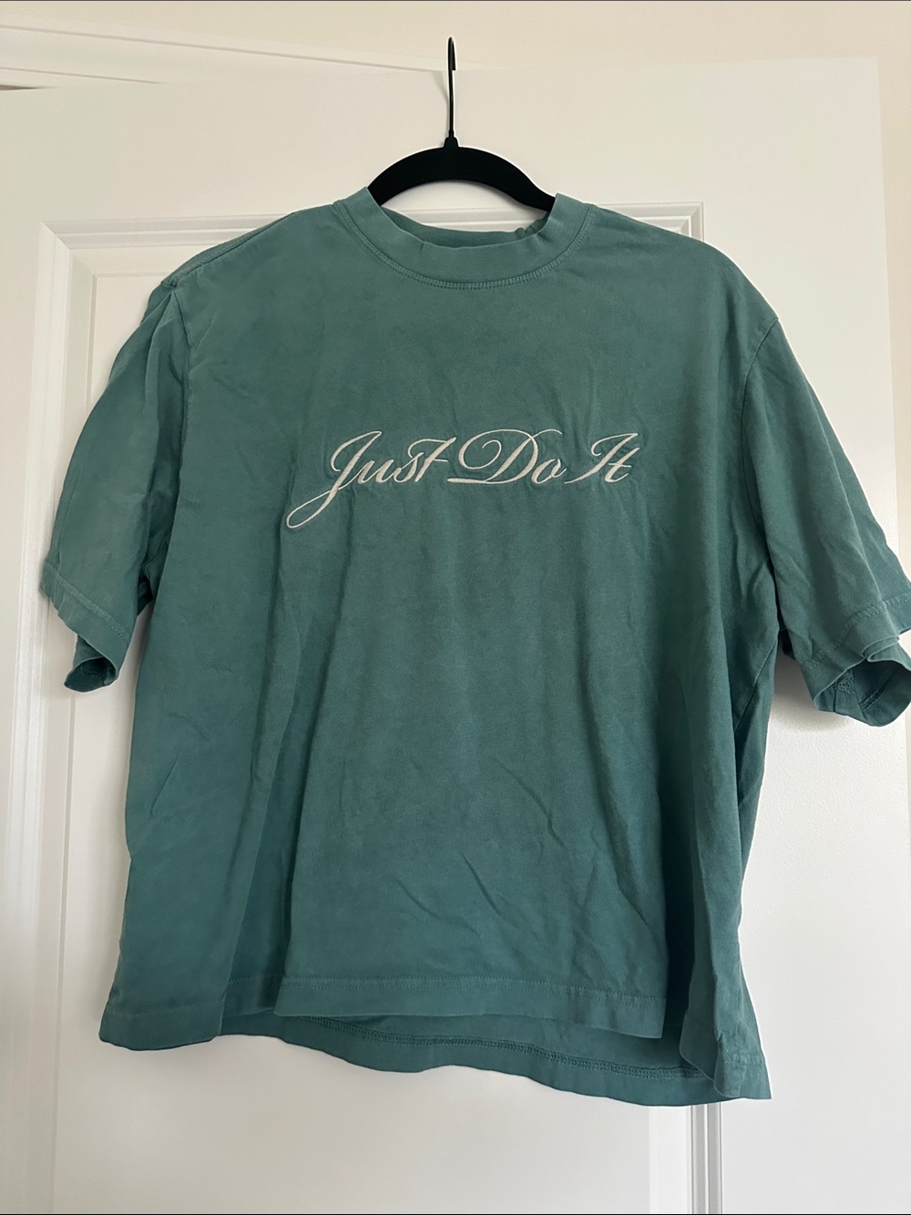 Nike 'Just Do It' Embroidered Tee - Teal